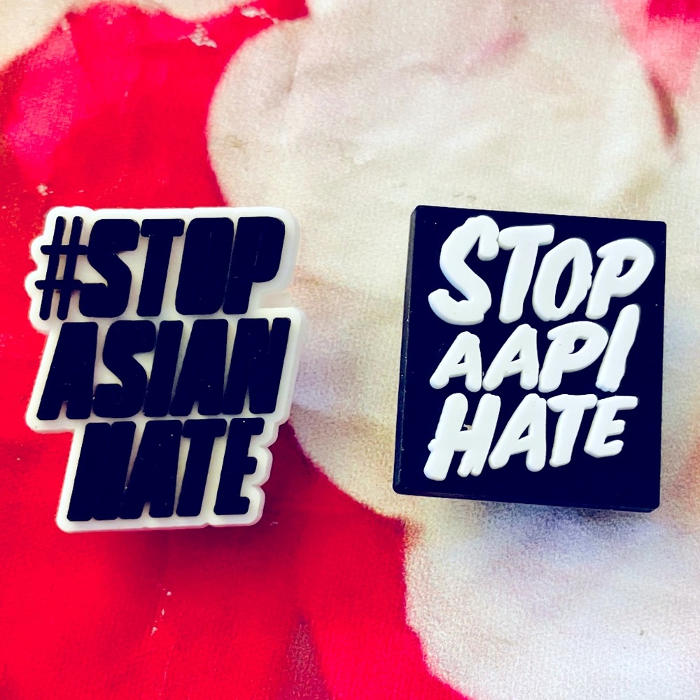 2 Unisex Stop Asian Hate croc charms